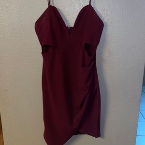 Maroon cocktail mini party dress